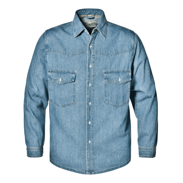 Jeans Langarm-Hemd stonewashed 100% Baumwolle