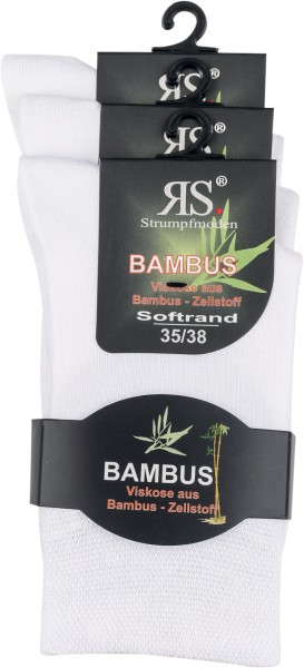 Viskose Strumpf Bambus weiß 3er pack