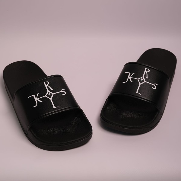 Badelatschen schwarz mit Carolus Zeichen