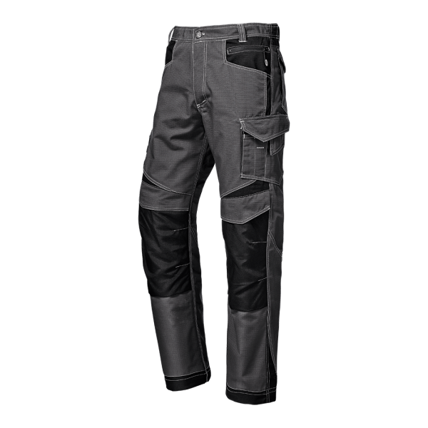 "industrial" Bundhose, Arbeitshose Ripstop Grau/schwarz