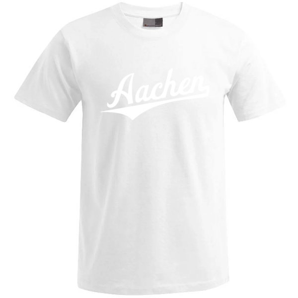 Aachen Unisex T-Shirt, Farbe weiß, Schriftzug in weiß