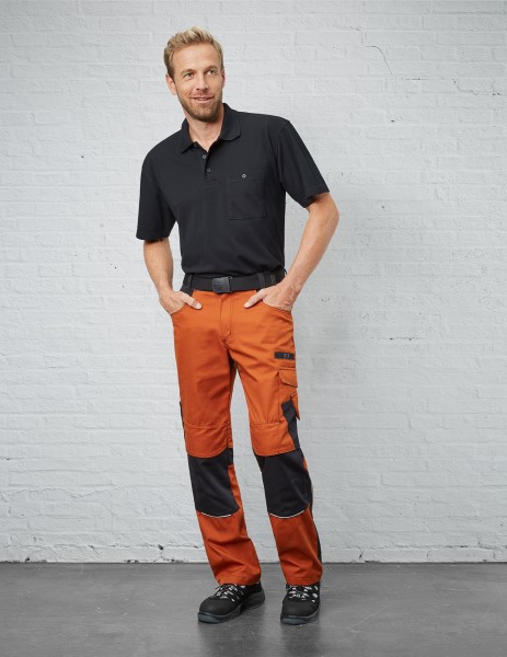 Bundhose, Arbeitshose Resist 1 indian red/schwarz