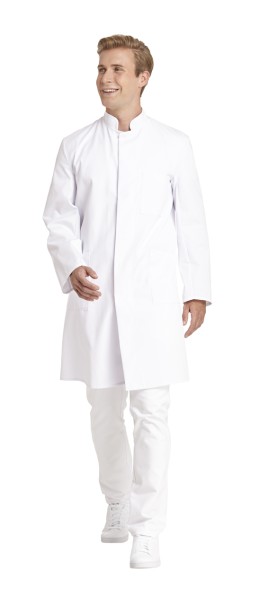 Herrenmantel Stehkragen Mischgewebe weiß