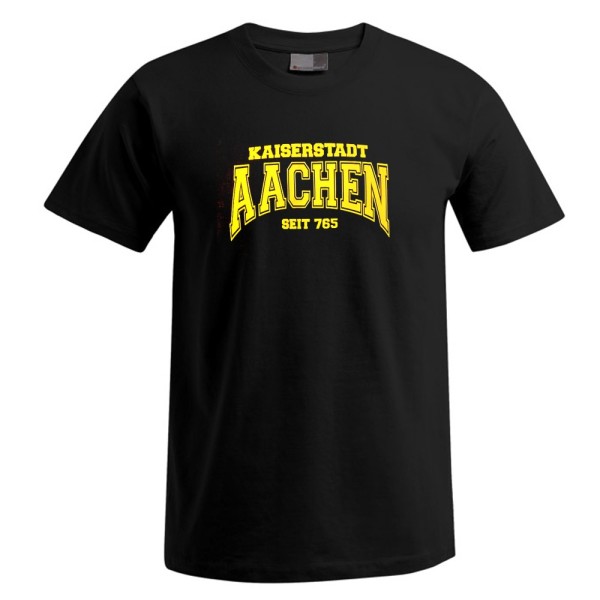 Kaiserstadt Unisex T-Shirt, Farbe schwarz, Schriftzug gelb